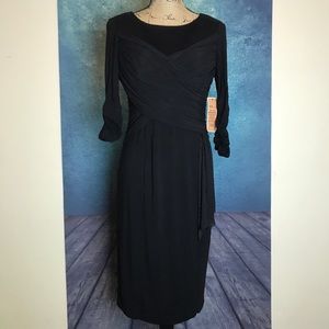 NUE NWT Black Wrap Dress Cocktail Formal Size 6